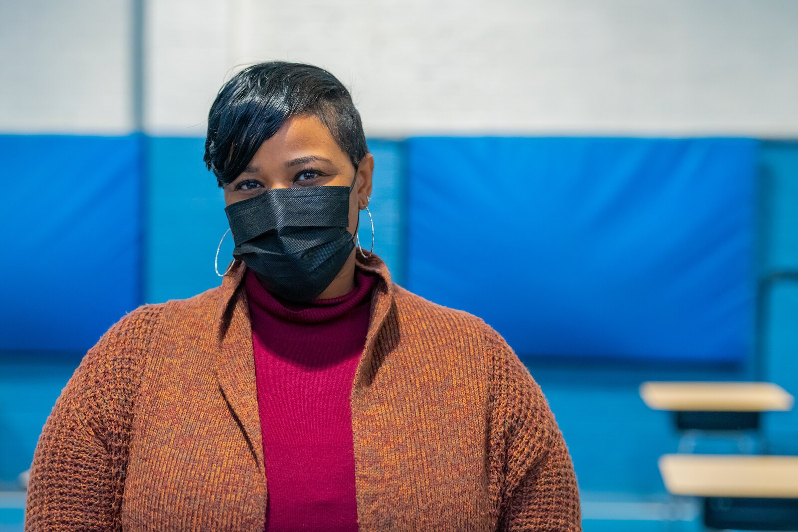 Ypsilanti Community Middle School principal Turquoise Neal at the Parkridge Communtiy Center learning lab.