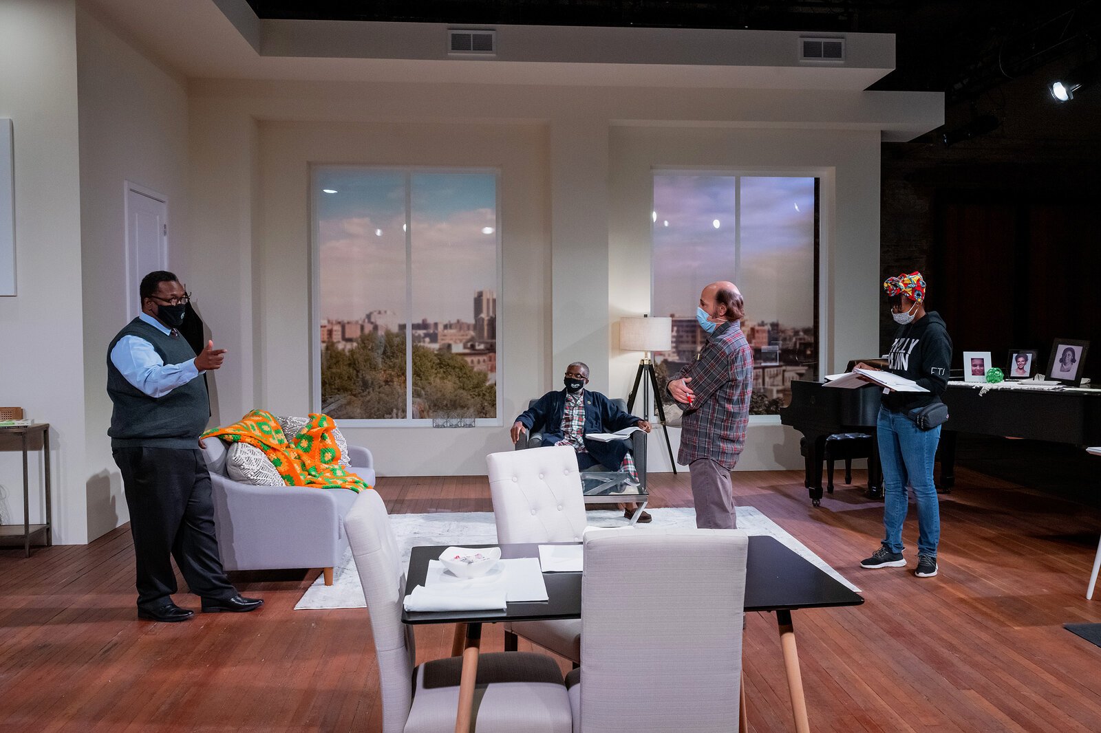 Performers rehearse "Some Old Black Man" at the Jam Handy. UMS will broadcast the performance online Jan. 15.