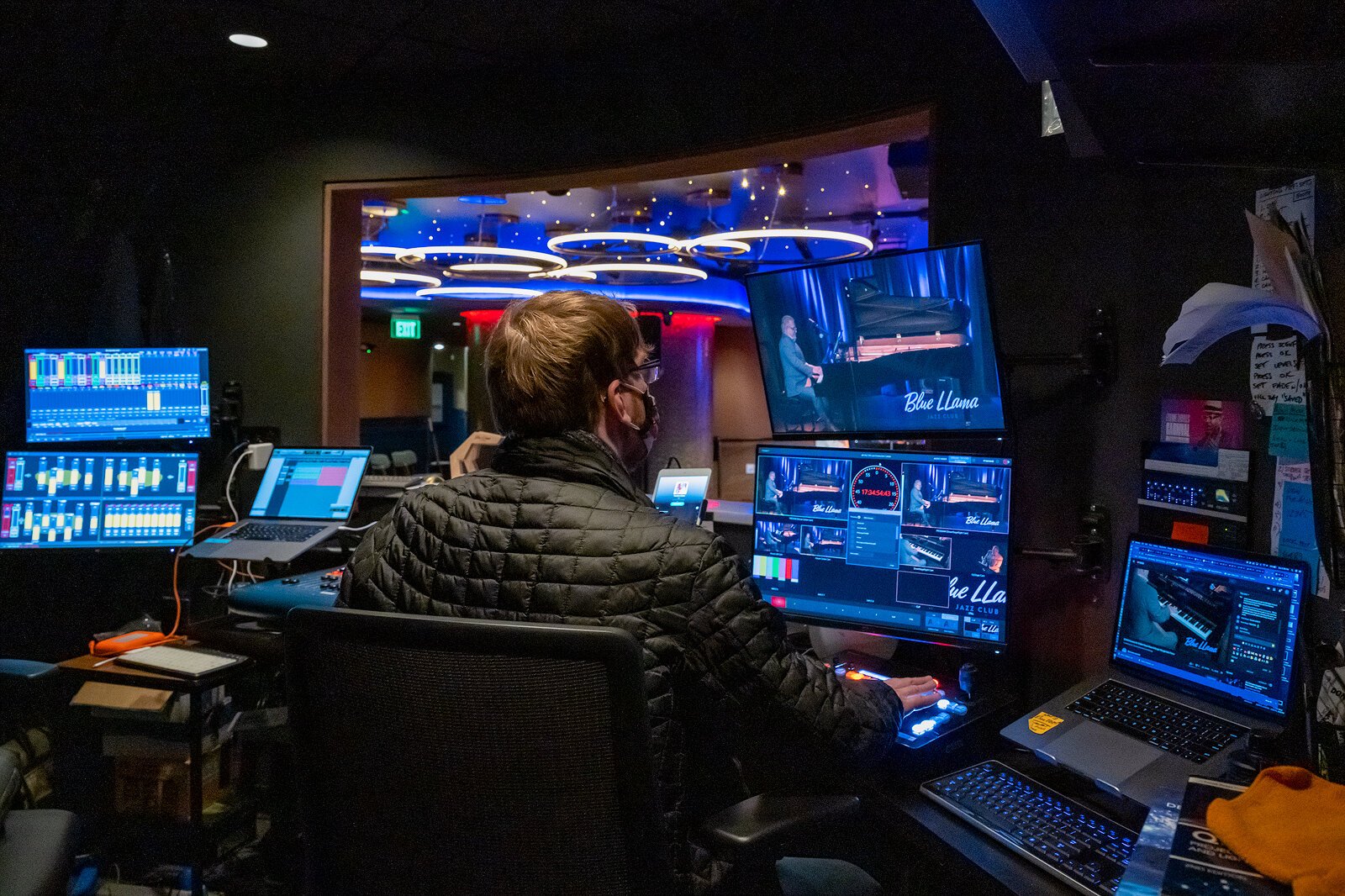 Dave Sharp produces a Mr. B livestream performance at Blue LLama.