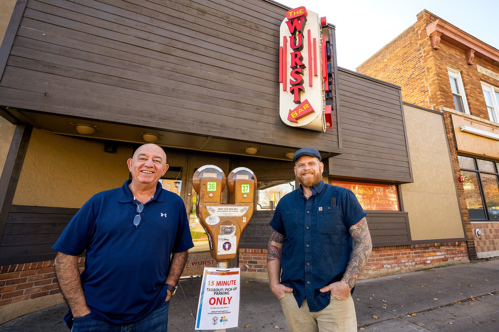 Wurst Bar co-owners Jim Seba and Jesse Kranyak outside Wurst Bar.