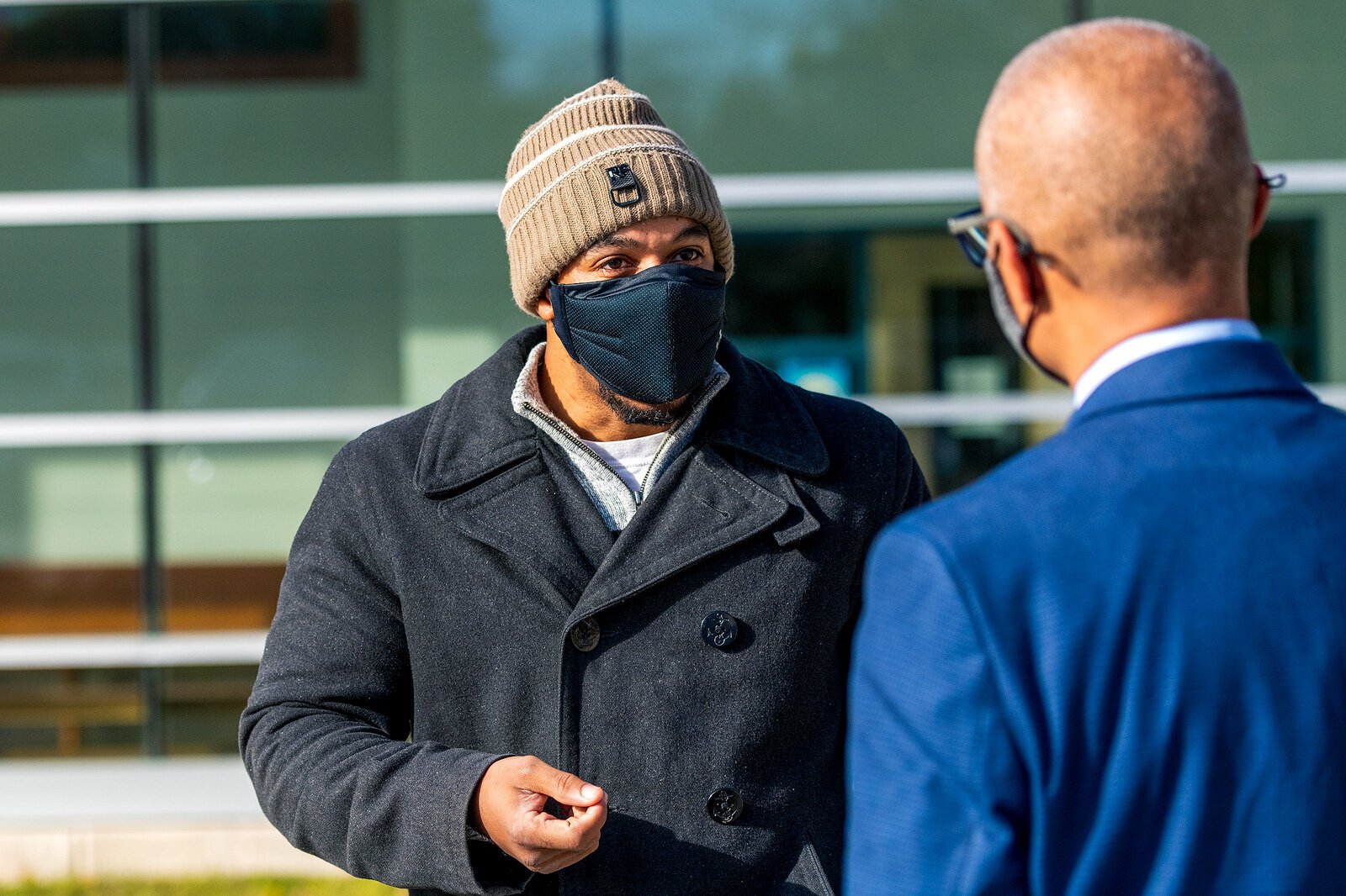 Justin Harper talks with Derrick Jackson.