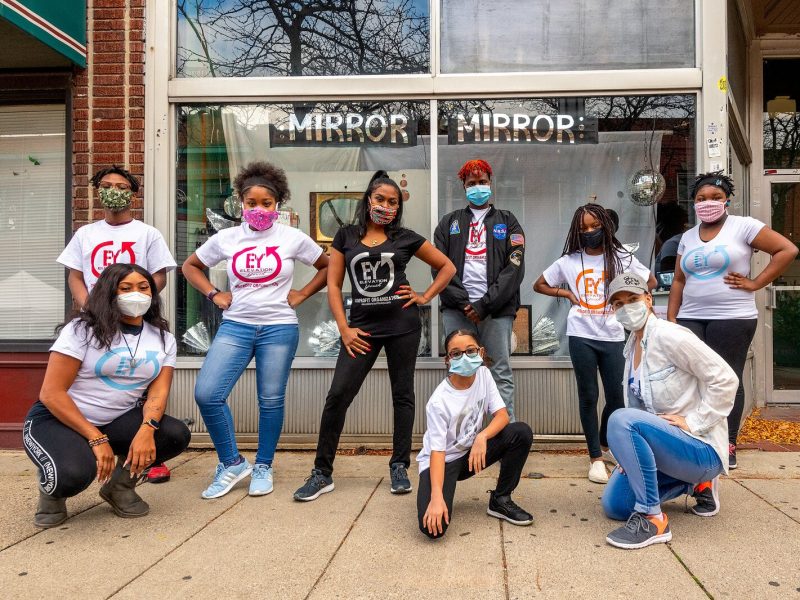 Front row: Event/Fundraiser Coordinator Dominique Johnson, Lahleen Johnson, Community Service Coordinator Hannah Mathia. Back row: Yaw Gayan-Apenteng, Kamela Sisson, Yolanda Ragland, Jordan Diaz, Imani Gayan-Apenteng, Elleona Ragland.