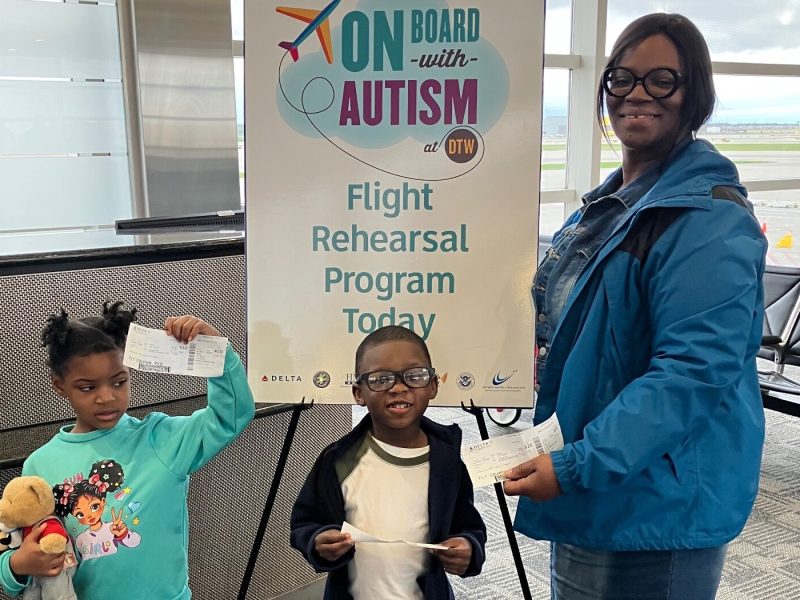 Event helps autistic children and adults get used to the airport environment and boarding experience.