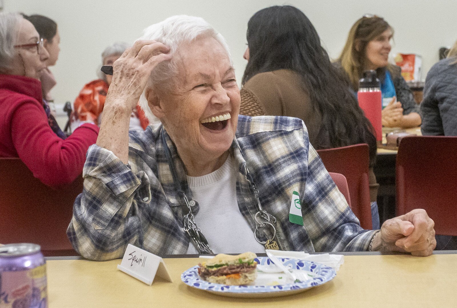 A gathering for Michigan State University's Generations Connect program, which matches MSU undergraduate students with elders in the community, at the East Lansing Public Library.