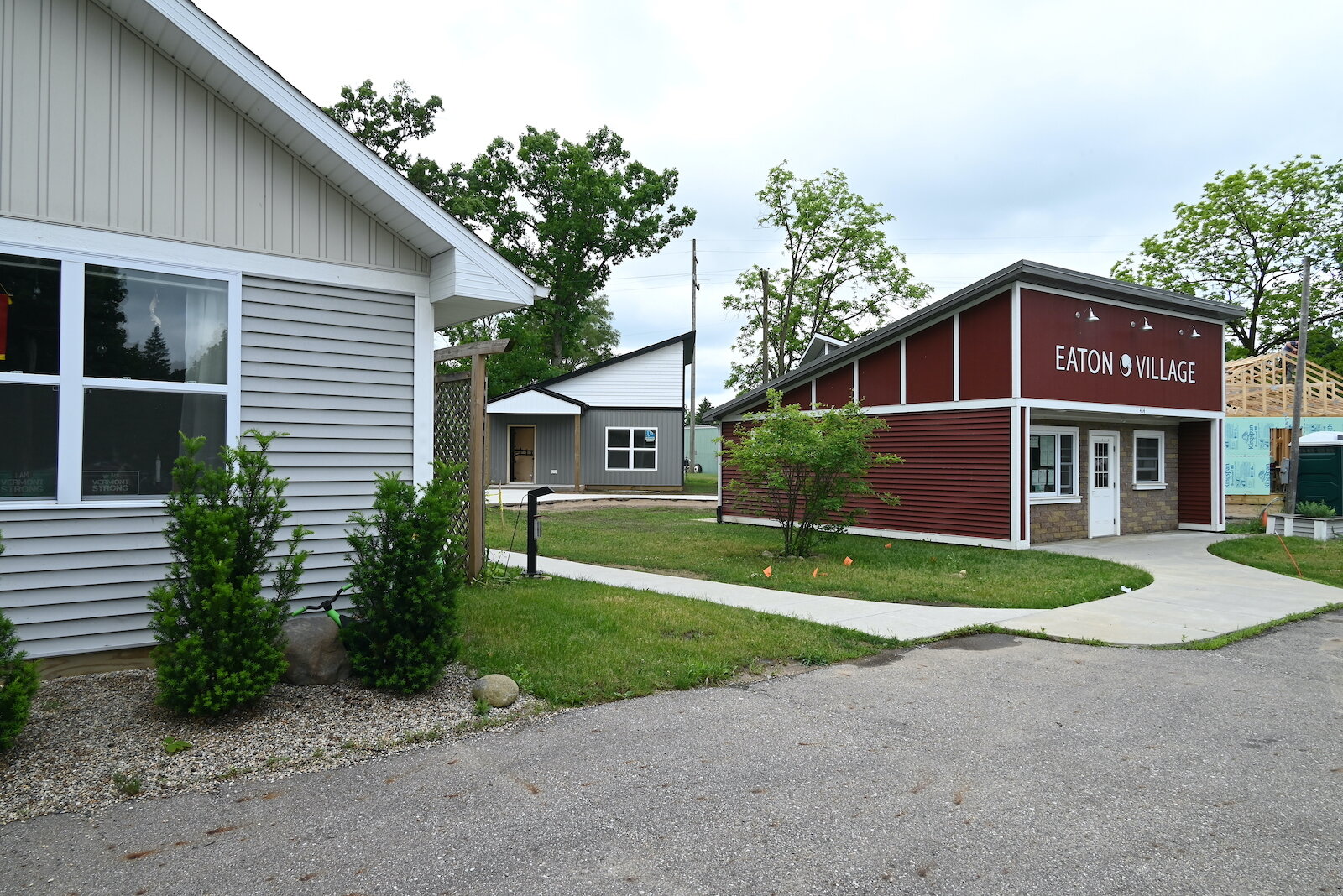 Twelve one-family condos, part of the Eaton Village project in Eaton Rapids, are being built on the site of a former trailer park.
