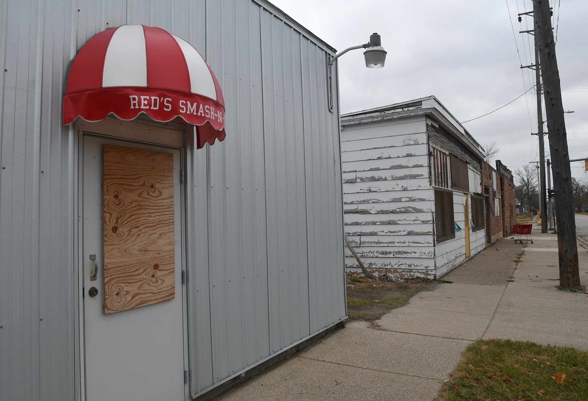 Boarded up building on Empire Street.