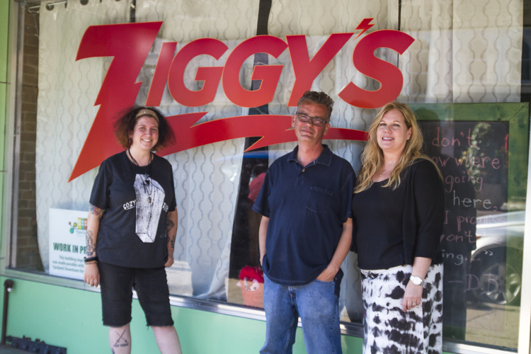Ziggy's cafe manager Kristina Ouellette and owners David and Jo Jeffries.