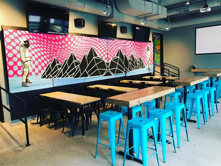 The interior of HOMES Brewery.