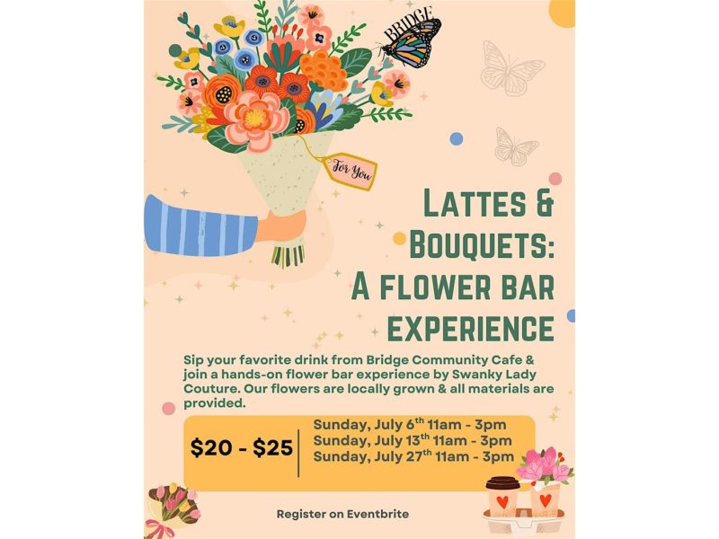 A flyer for Lattes and Bouquets.