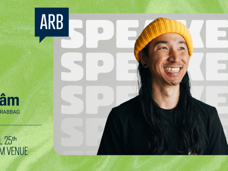 A promotional image for the inaugural Creative Mornings Ann Arbor event, featuring speaker Hien Lam.