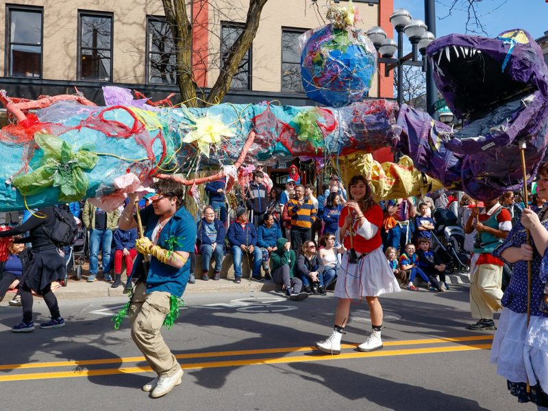The annual FestiFools parade in Ann Arbor. FestiFools is collaborating with the University Musical Society and Riverside Arts Center to bring a puppet processional to downtown Ypsi on April 19.