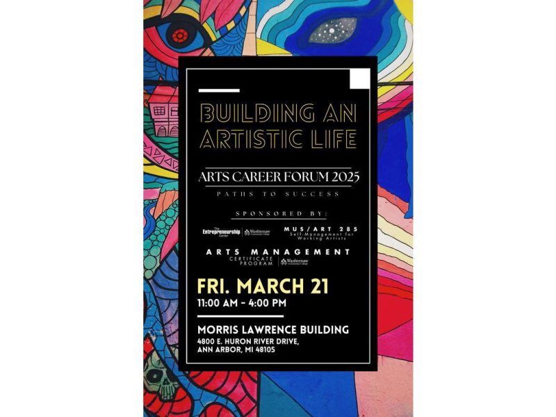 A flyer for "Building an Artistic Life: Arts Career Forum 2025."