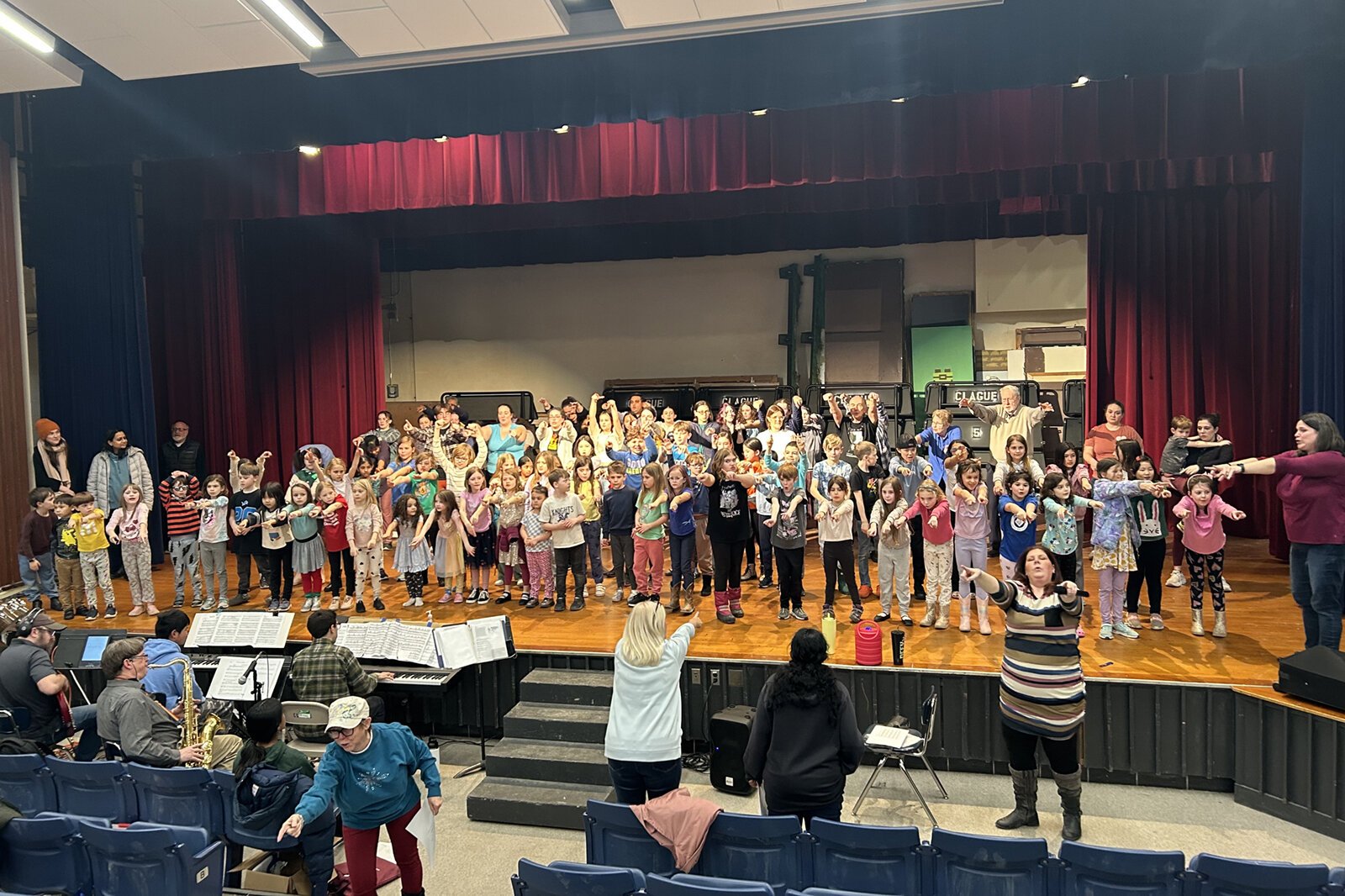 A rehearsal for the Thurston Community Players' 50th anniversary show, "The Princess and the Peagle."