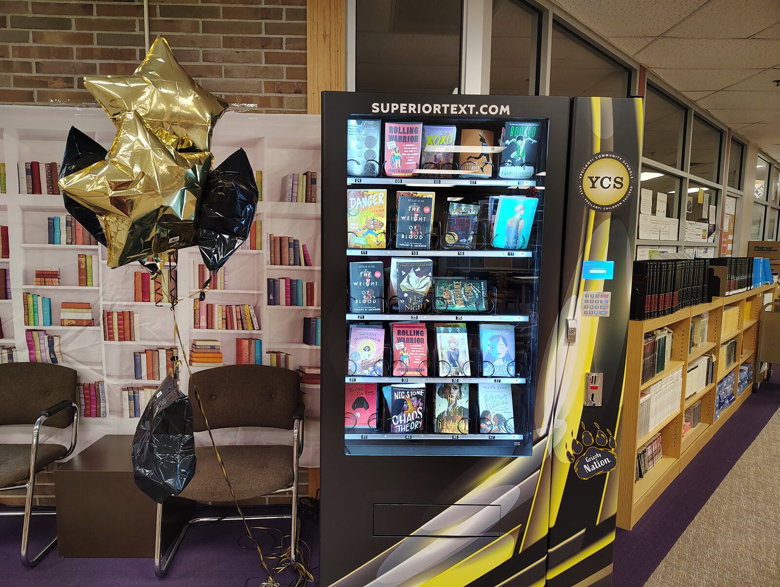 A book vending machine at Ypsilanti Community High School.