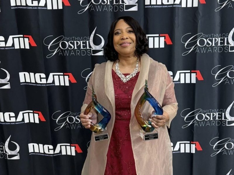 Sherry Young with her Rhythm of Gospel Awards.