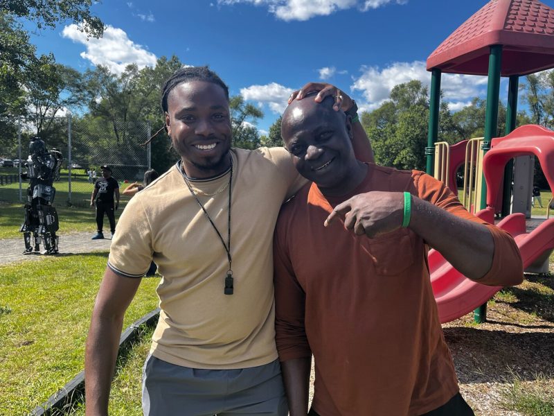 Father and son Bambo Oluwadare (right) and Akin Oluwadare (left), and their nonprofit Odindi Youth Action Village, have spearheaded the renovation of West Willow Park alongside the New West Willow Neighborhood Association.