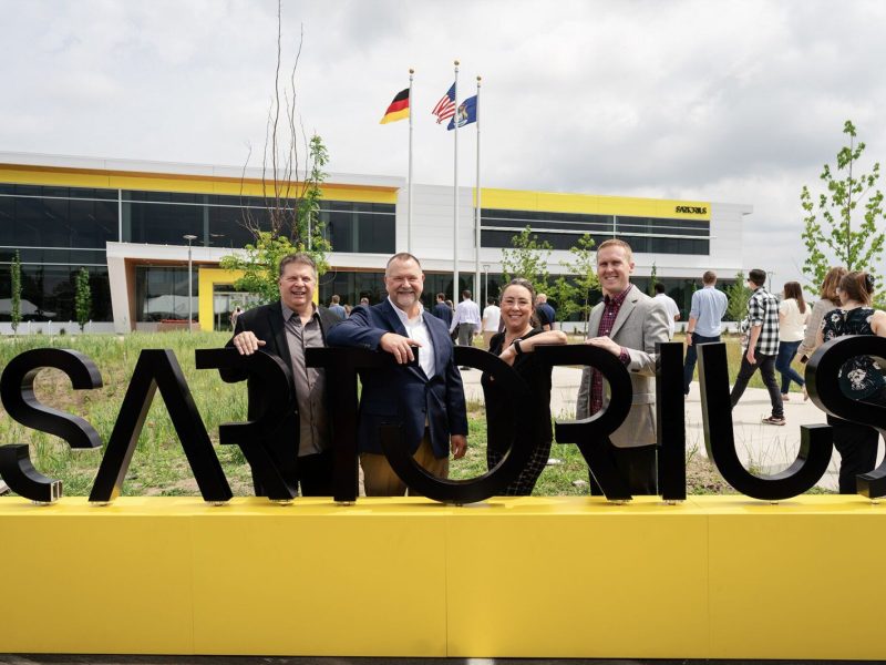 Sartorius staff at the opening of the company's new Ann Arbor facility.