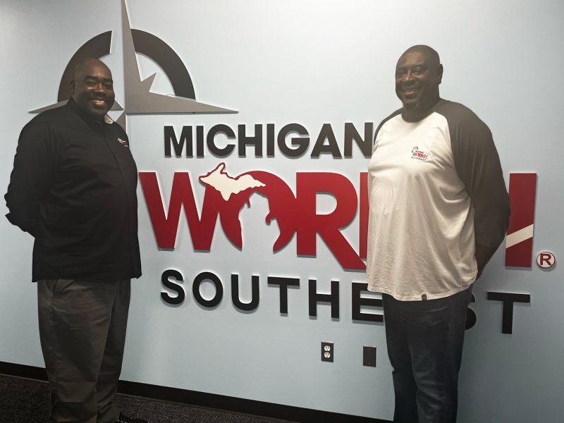 Shamar Herron and Johnny Epps at the Washtenaw American Job Center.