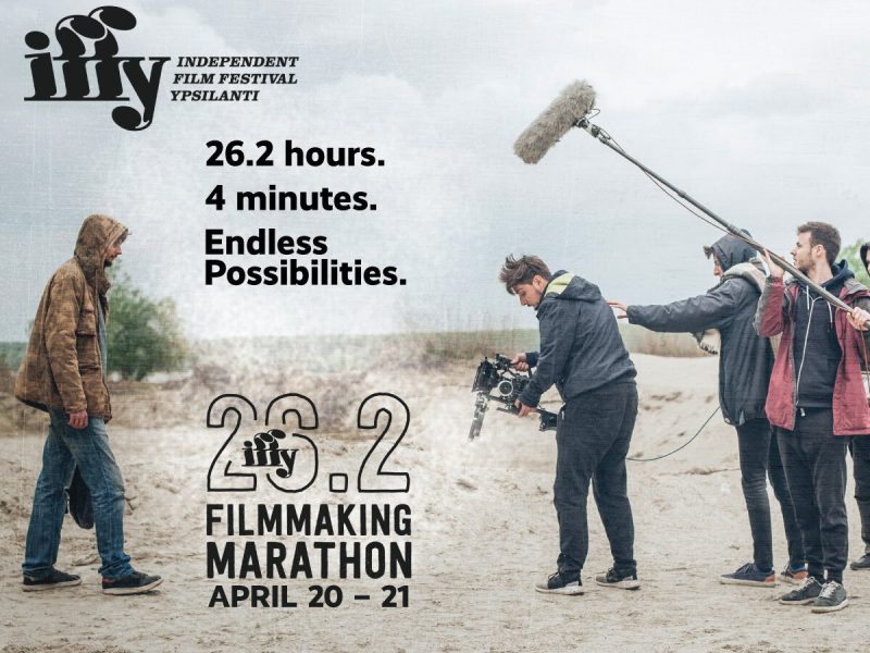 A promotional image for the 26.2 Filmmaking Marathon.