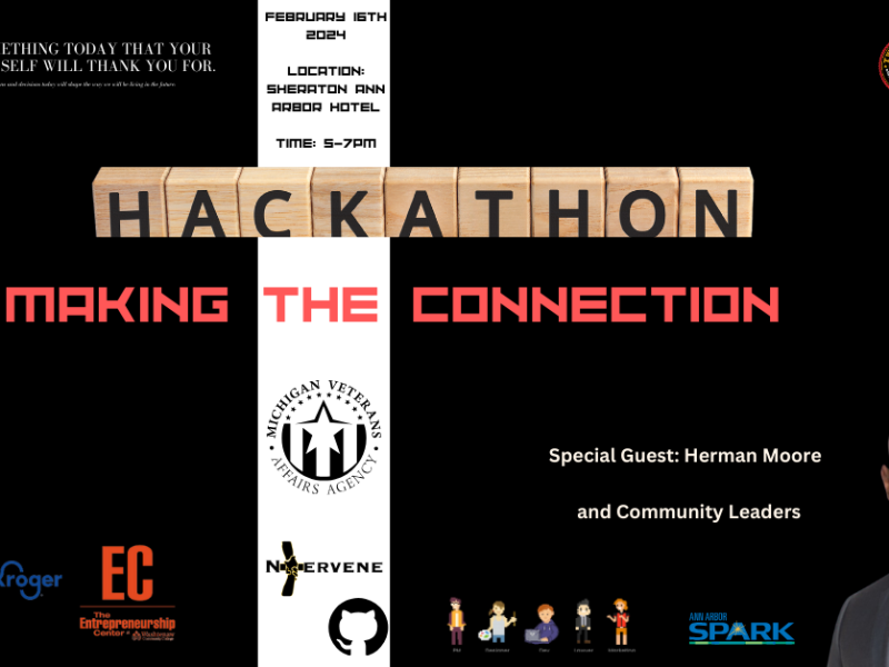 A flyer for the Homelessness Hackathon.