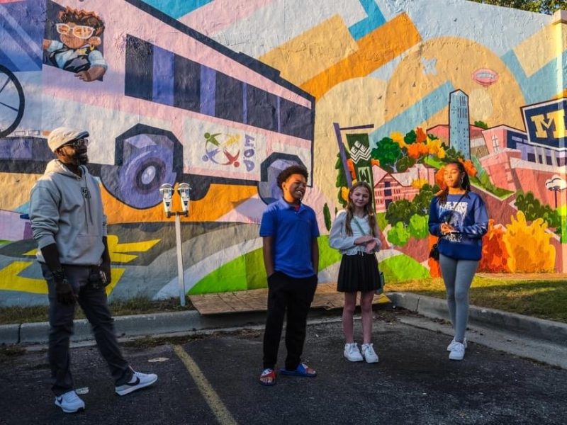 An unveiling event for the new mural.