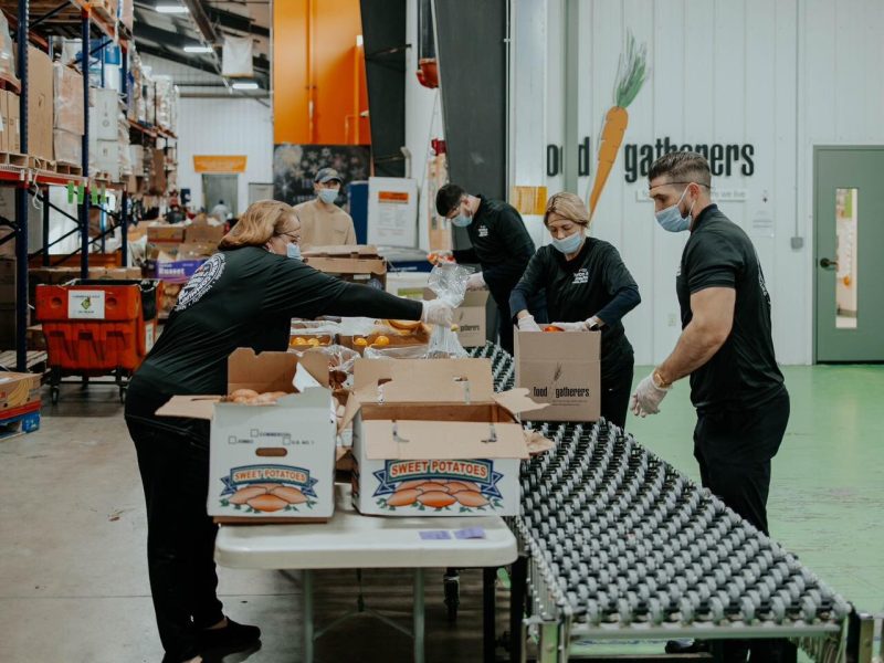 Volunteers work at Food Gatherers.