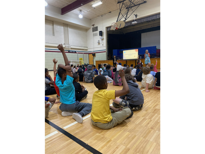 Students at Erickson Elementary take place in an assembly introducing the My Future Fund program.