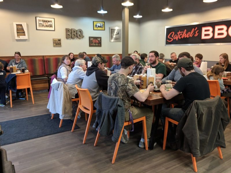 The dining room at Satchel's.