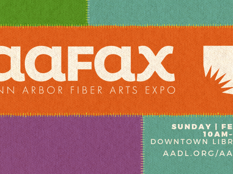 Promotional art for the Ann Arbor Fiber Arts Expo.