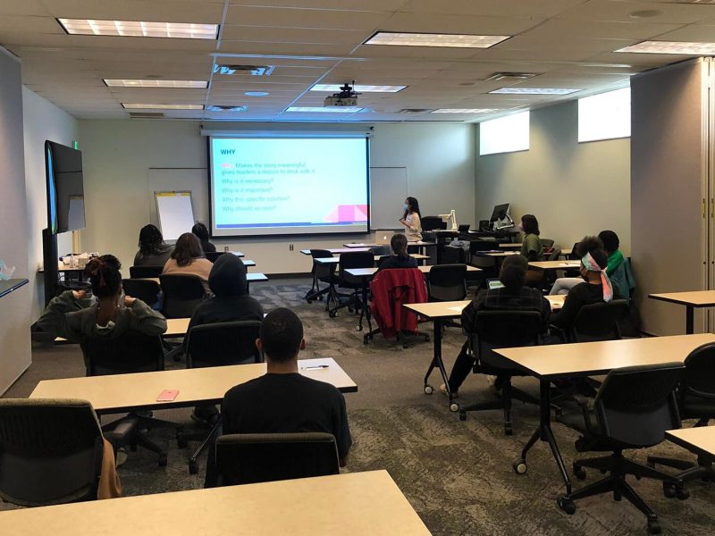 Youth participate in a Voices of Youth journalism workshop in April.