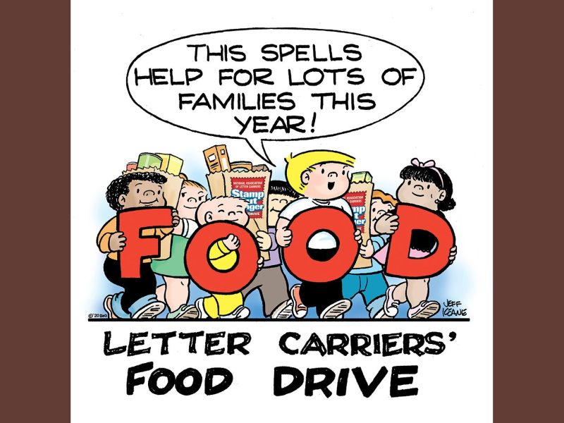 Promotional art for Stamp Out Hunger.