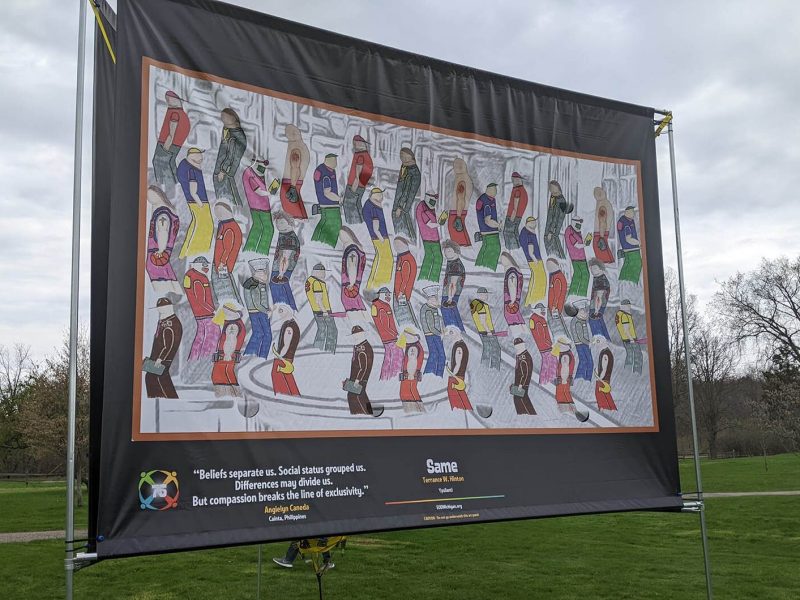 Art for the Embracing Our Differences installation at Gallup Park in Ann Arbor.