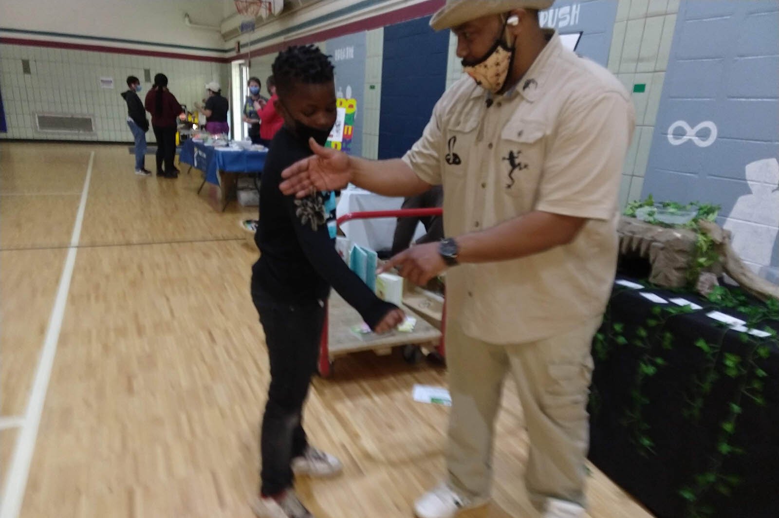 Families had the chance to meet tarantulas and turtles, courtesy of the Creature Teacher.