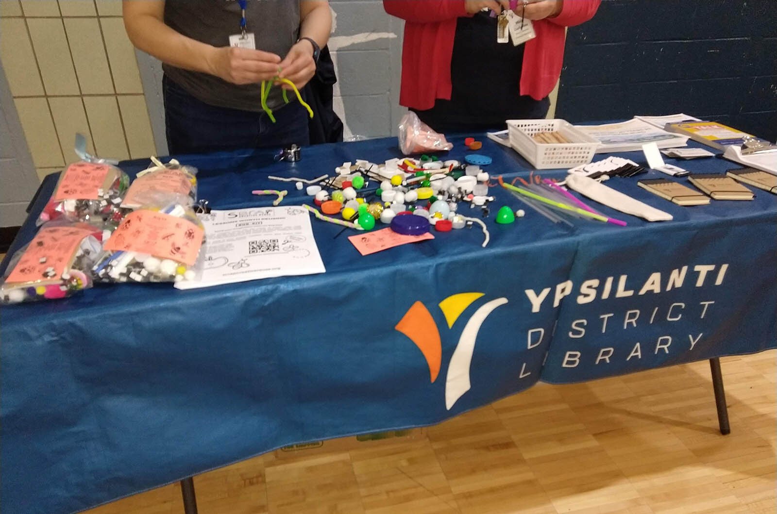 Representatives from the Ypsilanti District Library brought mechanical bug kits to Earth Day.