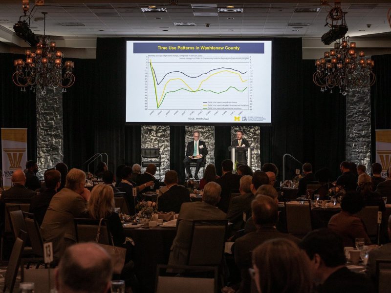 U-M economists present the 2022 Washtenaw County Economic Outlook report.
