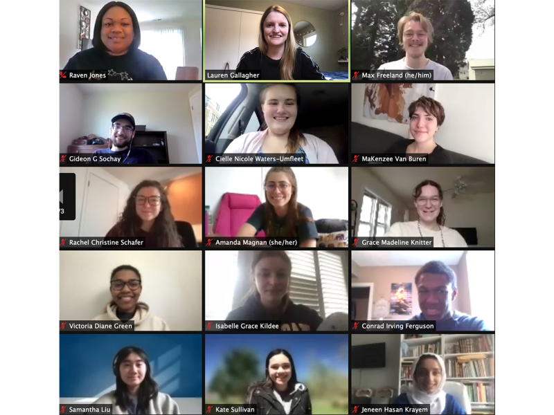 America Reads tutors on a Zoom call.