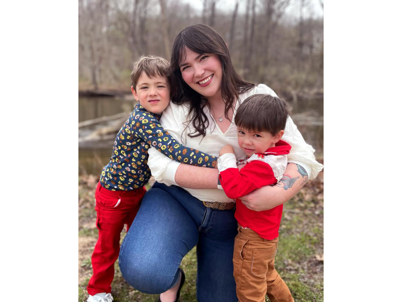 Event organizer Cat Hadley with her children.