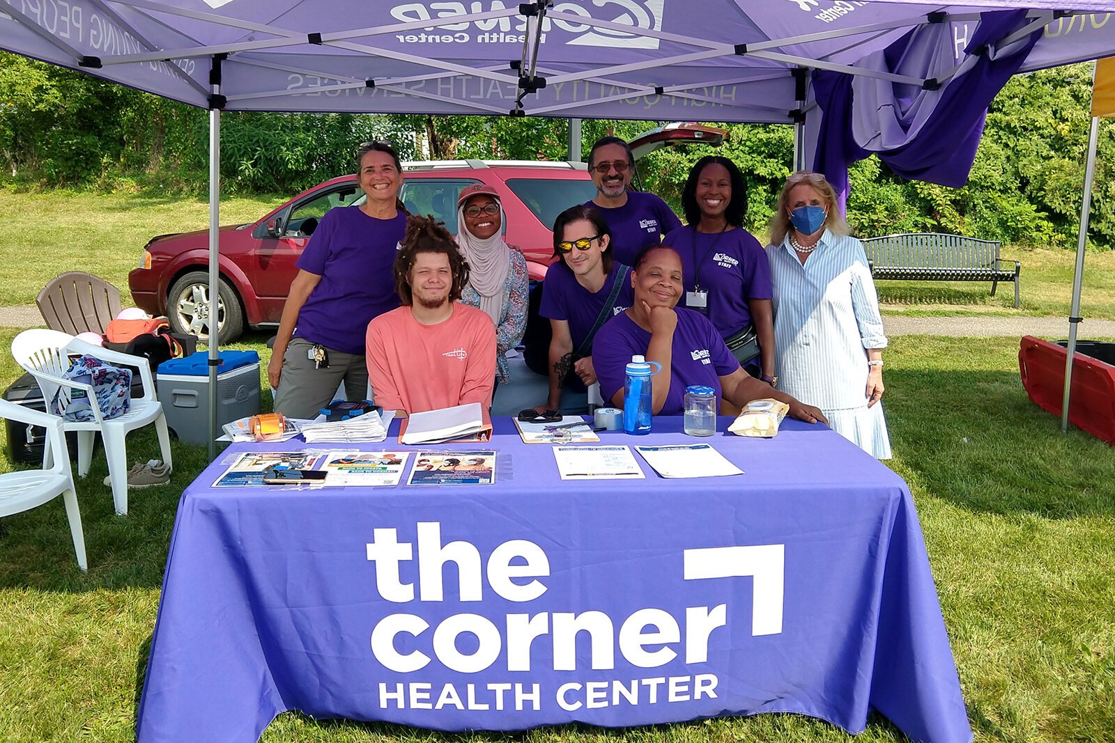 Corner Health staff visit with Debbie Dingell.