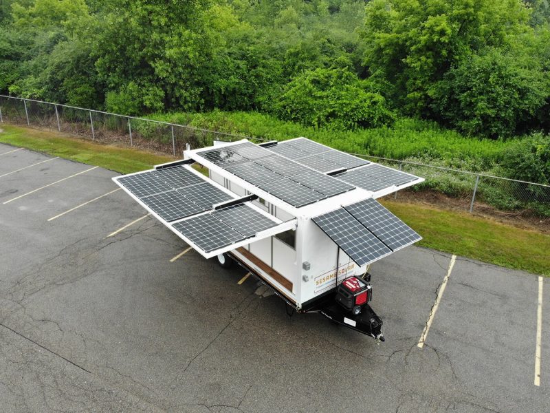 A Sesame Solar nanogrid mounted on a trailer.