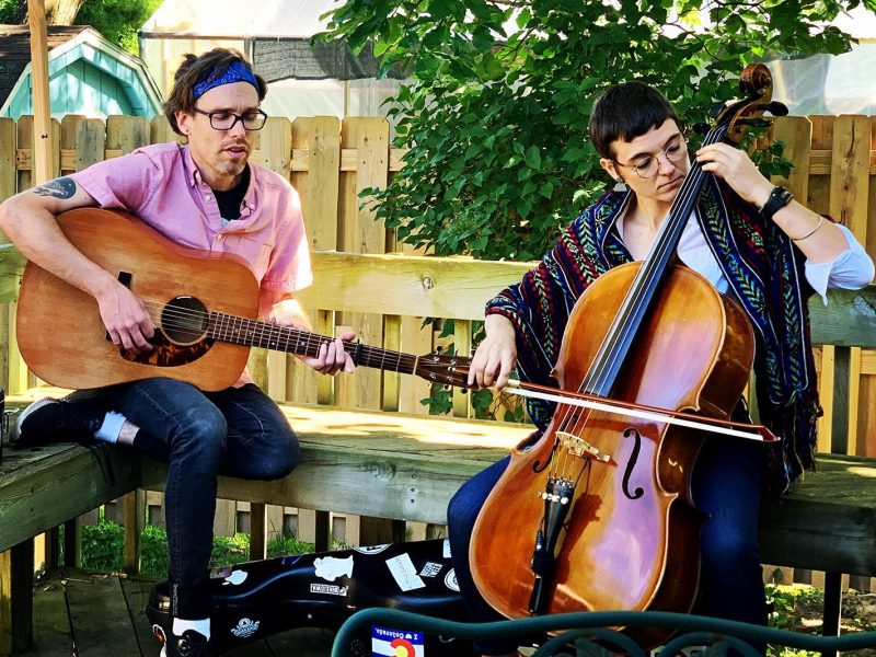 Chris DuPont and Christina Furtado play a Tiny Tops concert in 2020.