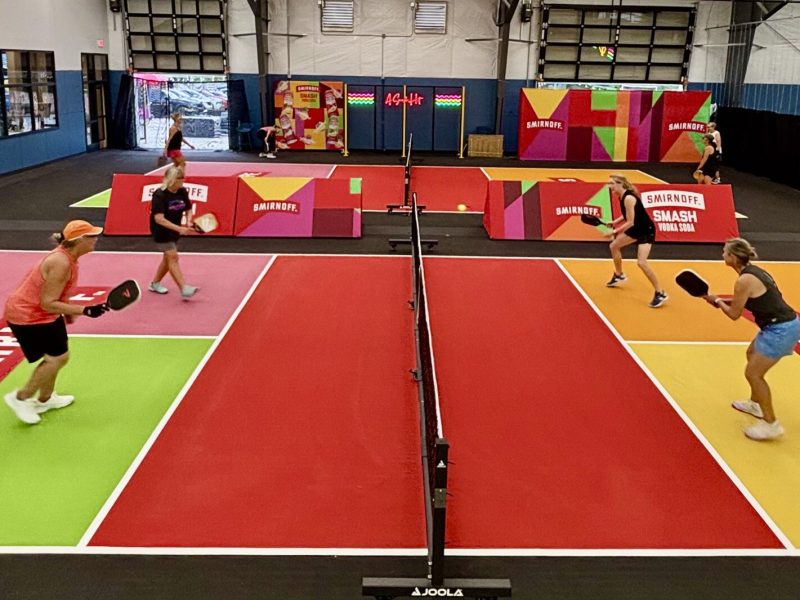 A pickleball game at Wolverine Pickleball.