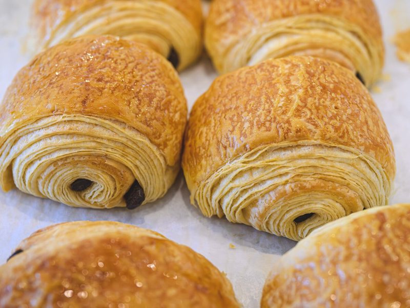 Chocolate Croissants at B-Cubed Bakery.