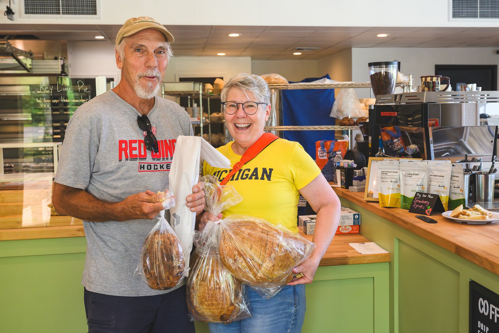 Customers at B-Cubed Bakery.