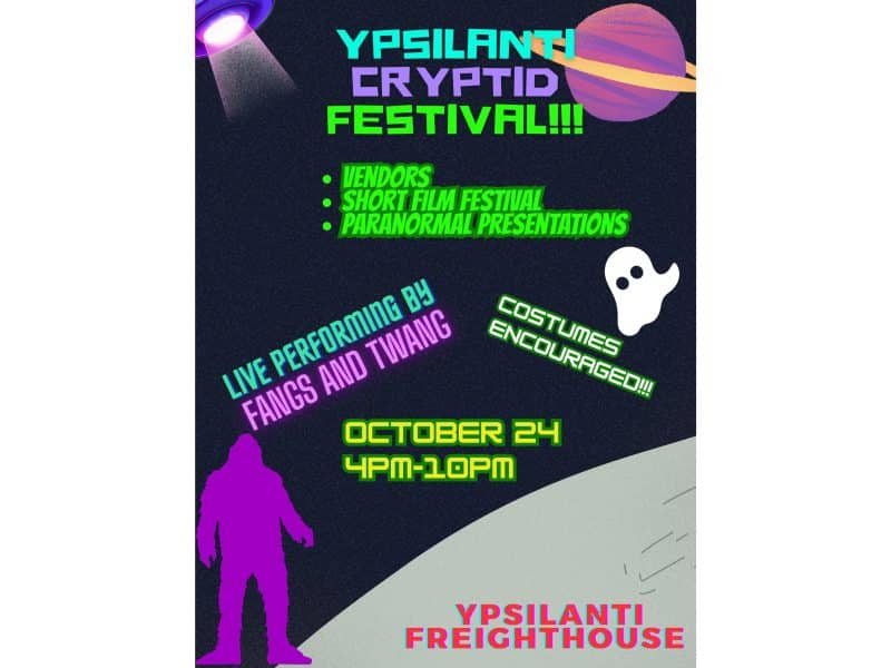 A poster for the Ypsilanti Cryptid Festival.