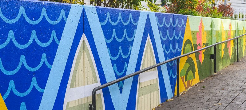 Christian Stanley's new mural at Liberty Plaza in Ann Arbor.