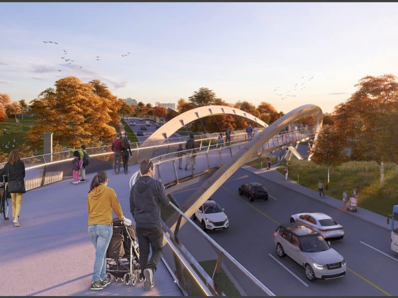 A rendering of Ann Arbor's Treeline trail.