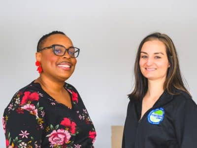 Chelsea Parker, a wraparound specialist with the Washtenaw Intermediate School District's Bridge Team, and Jessica Fonville, a clinical social worker with the team.