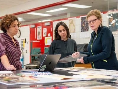 "American Sampler" exhibit curator Julie Ault reviews archival materials from the University of Michigan's Labadie Collection.