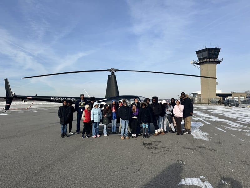 Ypsilanti middle school students visit Coleman A. Young International Airport.