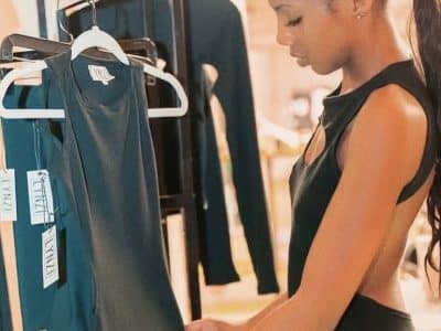 Lindsay Jenkins with clothing from her LYNZI brand.